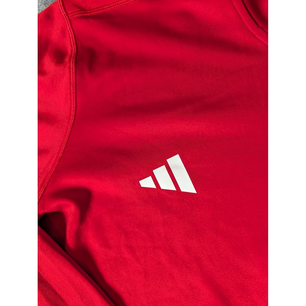 Adidas Mens Kansas Jayhawks Quarter Zip Pullover Red Performance Shirt XL - Picture 5 of 9